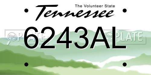 6243AL Tennessee License Plate