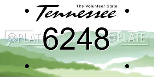 6248 Tennessee License Plate