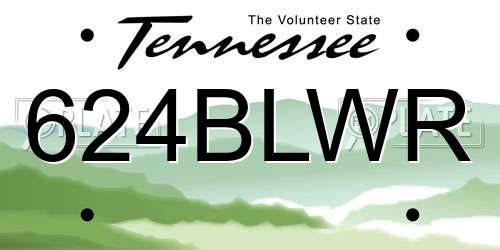 624BLWR Tennessee License Plate