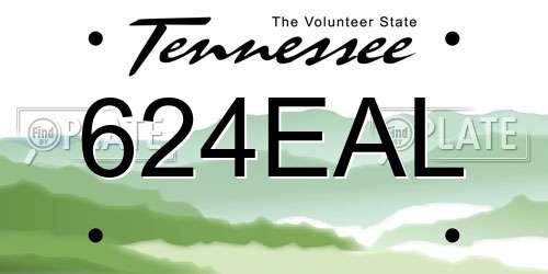 624EAL Tennessee License Plate