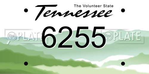 6255 Tennessee License Plate