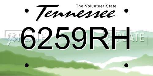 6259RH Tennessee License Plate