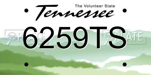 6259TS Tennessee License Plate