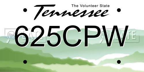 625CPW Tennessee License Plate