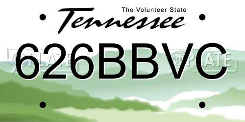 626BBVC Tennessee License Plate