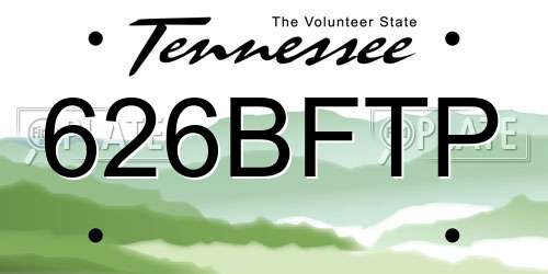 626BFTP Tennessee License Plate