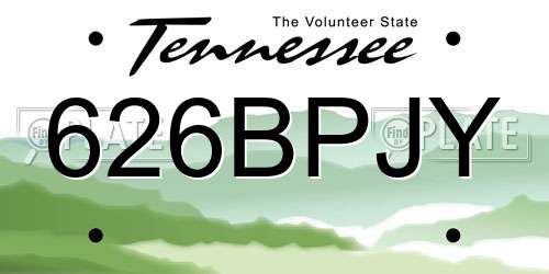 626BPJY Tennessee License Plate
