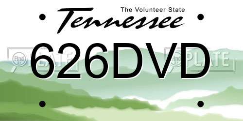 626DVD Tennessee License Plate