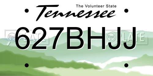 627BHJJ Tennessee License Plate
