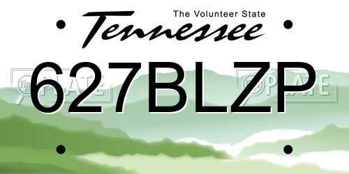 627BLZP Tennessee License Plate