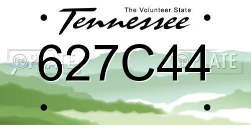 627C44 Tennessee License Plate