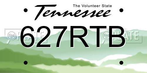627RTB Tennessee License Plate