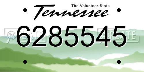 6285545 Tennessee License Plate