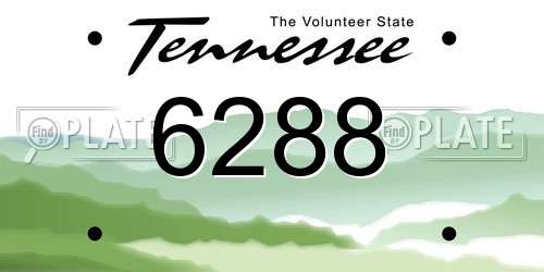 6288 Tennessee License Plate