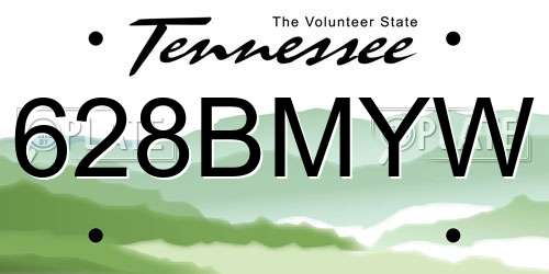 628BMYW Tennessee License Plate