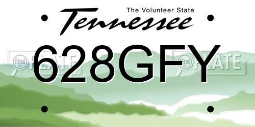628GFY Tennessee License Plate