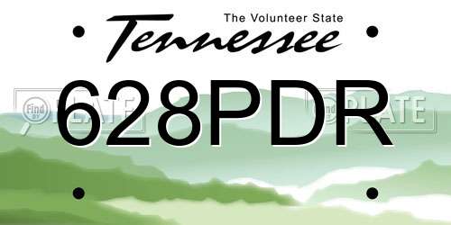 628PDR Tennessee License Plate