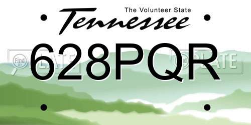 628PQR Tennessee License Plate