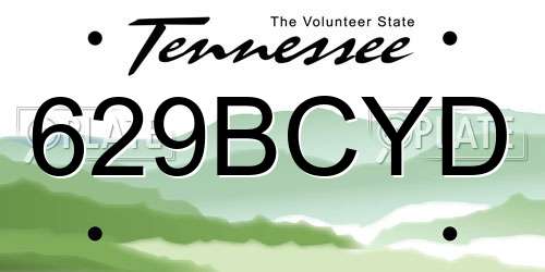 629BCYD Tennessee License Plate