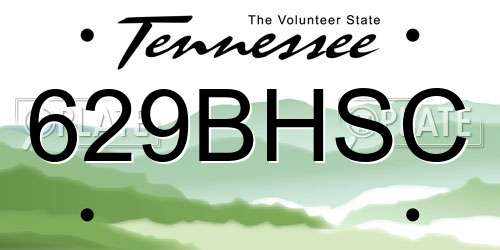 629BHSC Tennessee License Plate