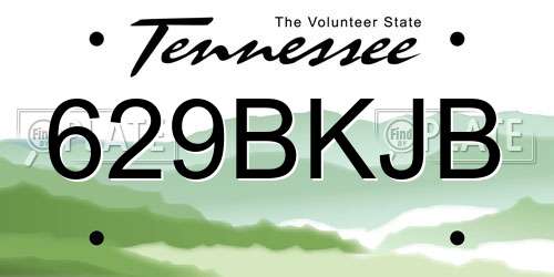 629BKJB Tennessee License Plate