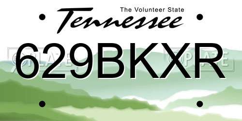 629BKXR Tennessee License Plate