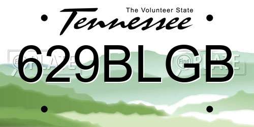 629BLGB Tennessee License Plate