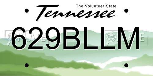 629BLLM Tennessee License Plate