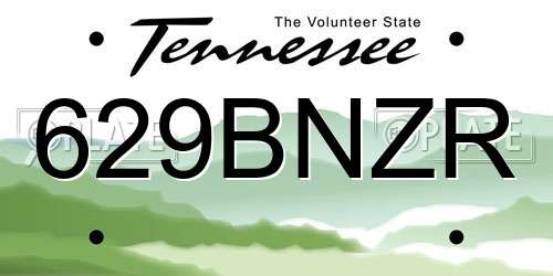 629BNZR Tennessee License Plate