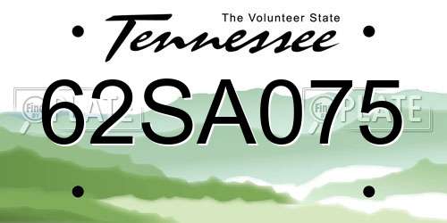 62SA075 Tennessee License Plate