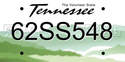 62SS548 Tennessee License Plate