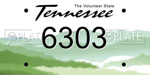 6303 Tennessee License Plate