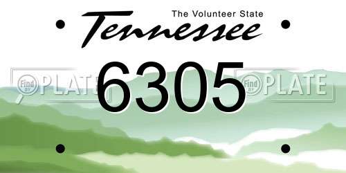 6305 Tennessee License Plate