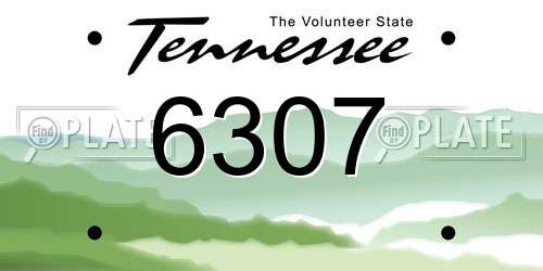 6307 Tennessee License Plate