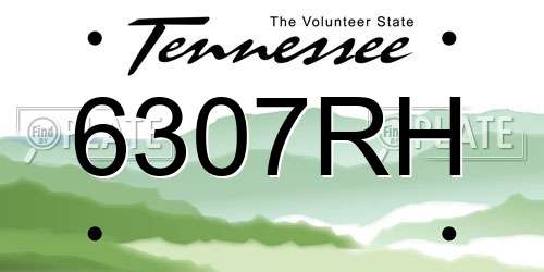 6307RH Tennessee License Plate