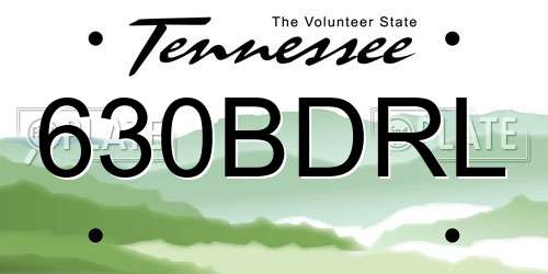 630BDRL Tennessee License Plate