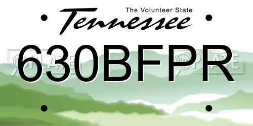 630BFPR Tennessee License Plate