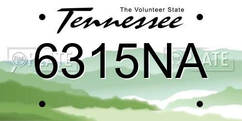 6315NA Tennessee License Plate