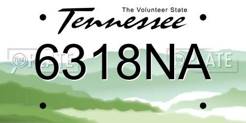 6318NA Tennessee License Plate