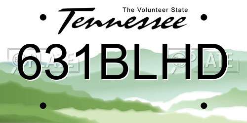 631BLHD Tennessee License Plate