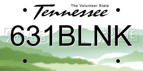 631BLNK Tennessee License Plate