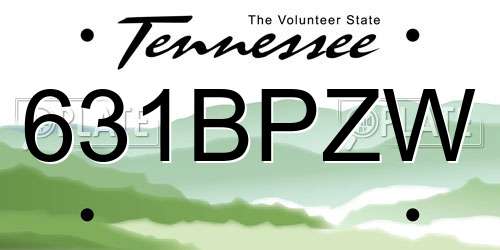 631BPZW Tennessee License Plate