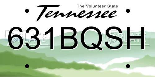 631BQSH Tennessee License Plate