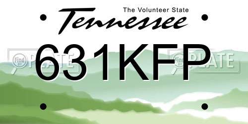 631KFP Tennessee License Plate