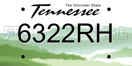 6322RH Tennessee License Plate