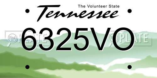 6325VO Tennessee License Plate