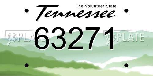 63271 Tennessee License Plate