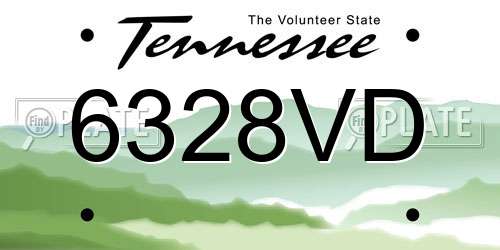 6328VD Tennessee License Plate