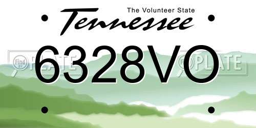6328VO Tennessee License Plate