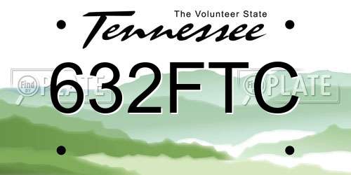 632FTC Tennessee License Plate